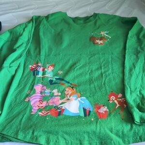 Green Kids Shirt with Cartoon Characters